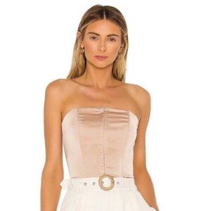 NWOT SOLD OUT Superdown Cailyn Corset Top in Champagne Size M
